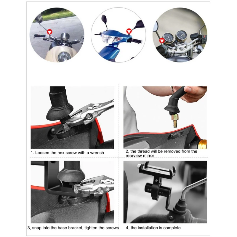 motorcycle rearview mirror mount extender holder multi function clamp holder bar phone levers for moto bicycle electric bike free global shipping