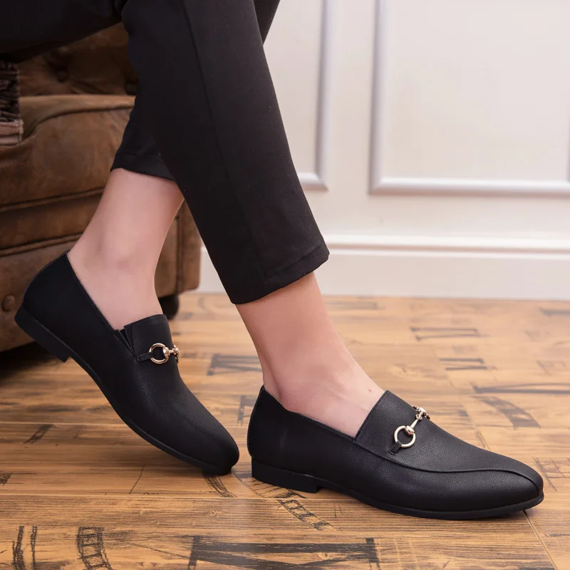 Мужские повседневные вечерние туфли размера плюс из мягкой кожи с принтом