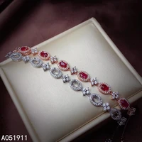 kjjeaxcmy fine jewelry natural ruby 925 sterling silver new women hand bracelet support test beautiful