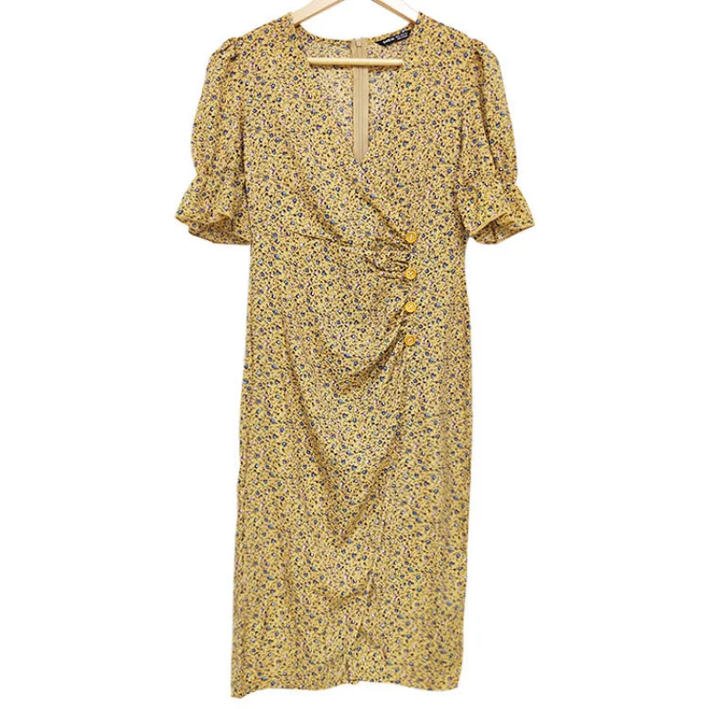 

UETEEY Dresses Women's for 2021 Woman Dress Spring Summer Midi Light Short Sleeve 2020 Casual Clothing
