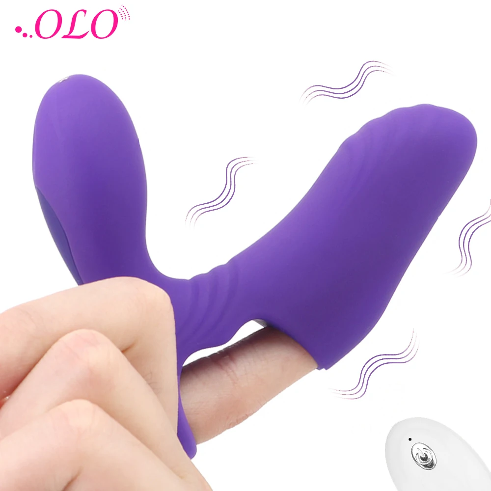 

OLO силиконовый 10 Частотный Двойной вибрационный палец вибратор g-точка клитор Вагина стимуляция мастурбации интимные игрушки для женщин