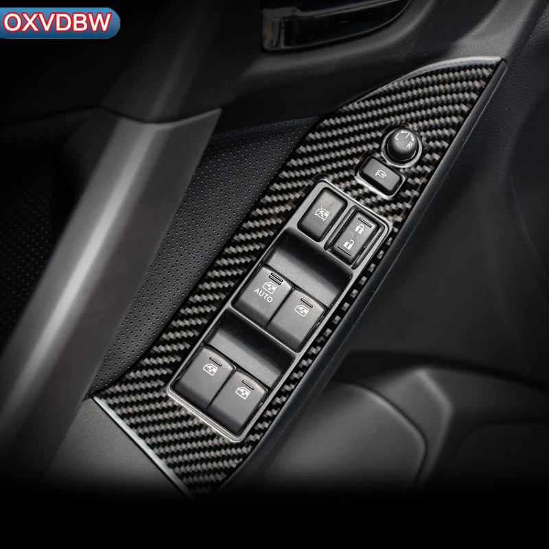 

Carbon Fiber Window Lifter Control Frame Switch Decor Armrest Panel Trim car Interior accessories For Subaru Forester LHD RHD