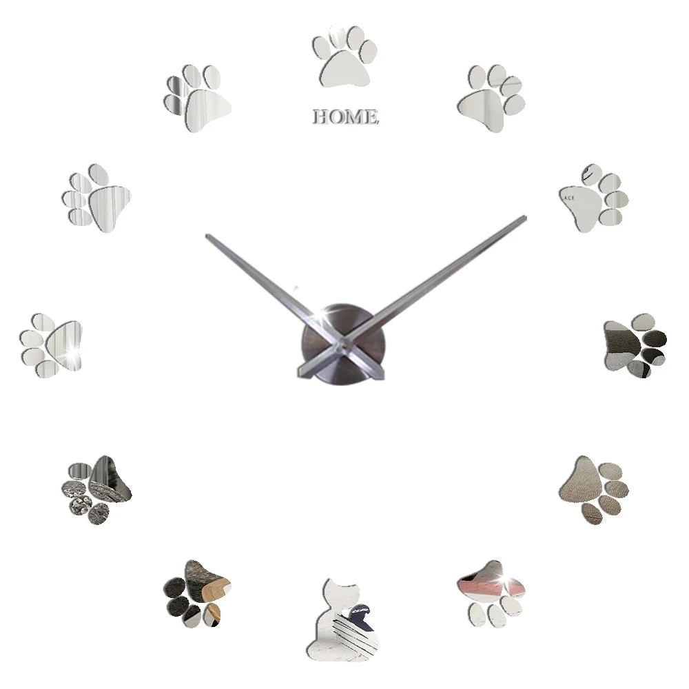 Большие 3D настенные часы современный дизайн бесшумные акриловые зеркальные