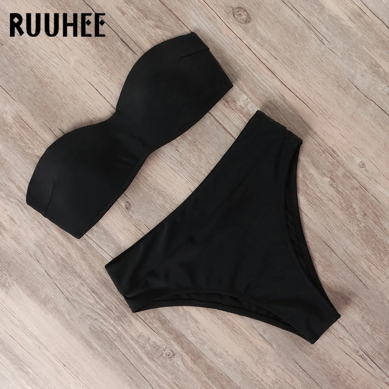 RUUHEE, новинка, бикини, купальник для женщин, высокая талия, купальник, бикини, набор, пуш-ап, бандаж, купальник для женщин, женская летняя пляжная одежда