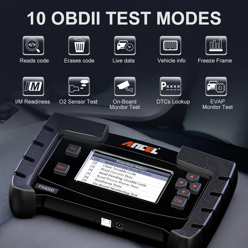 Диагностический сканер Ancel FX4000 OBD2 профессиональный прибор для диагностики