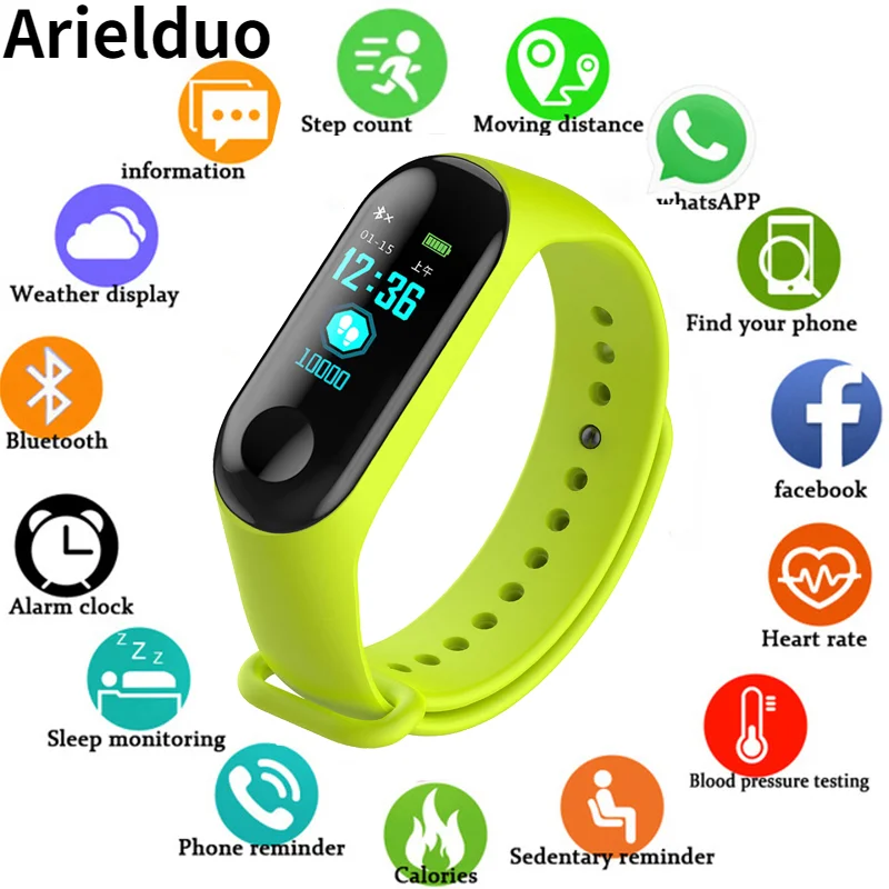 New Fitness Color Screen Smart Sports Bracelet Activity Running Tracker Children's Heart Rate Men's Women's Watches