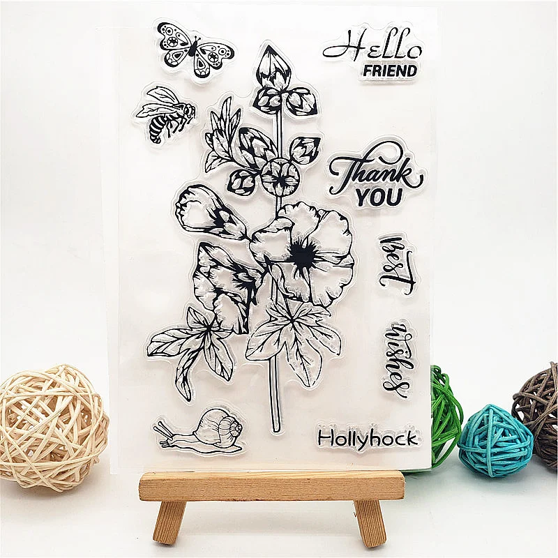 

Прозрачные штампы Hollyhock, прозрачная печать, 11x16 см, Силиконовая печать, ТПР, роликовые штампы для Хэллоуина