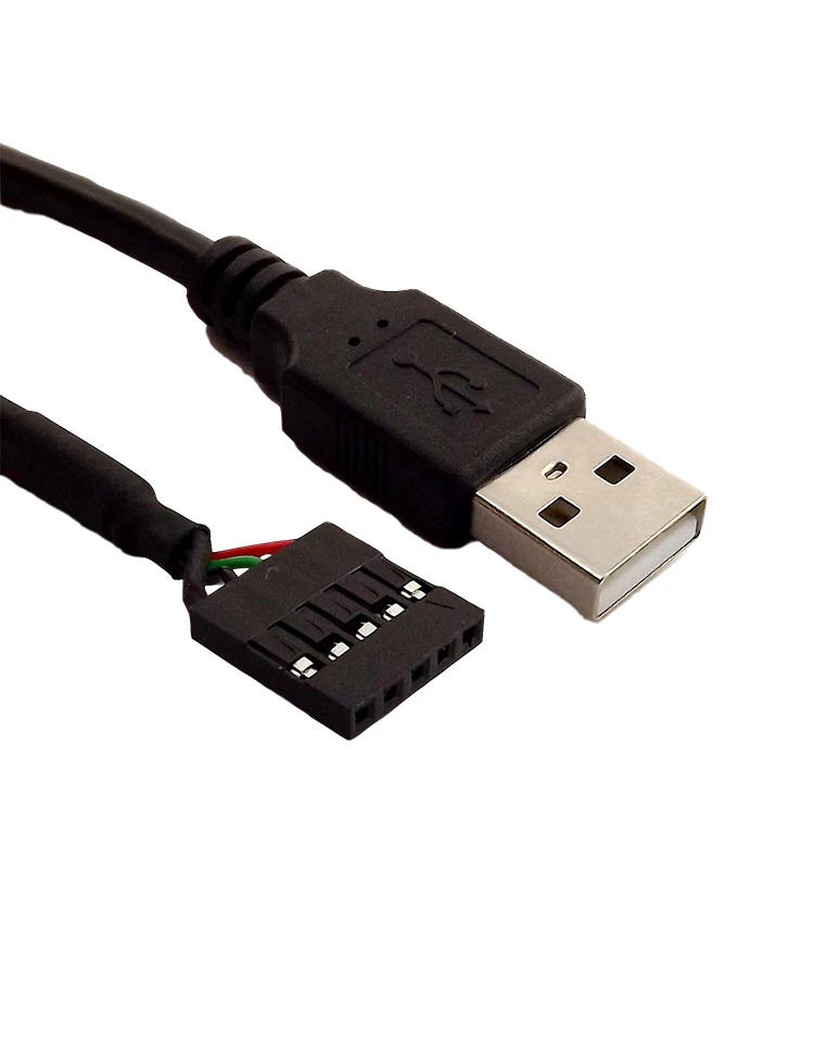 1 шт. 50 см USB 2,0 Тип «Папа-папа» Dupont 5-контактное гнездо заголовок адаптер материнской платы кабель черного цвета
