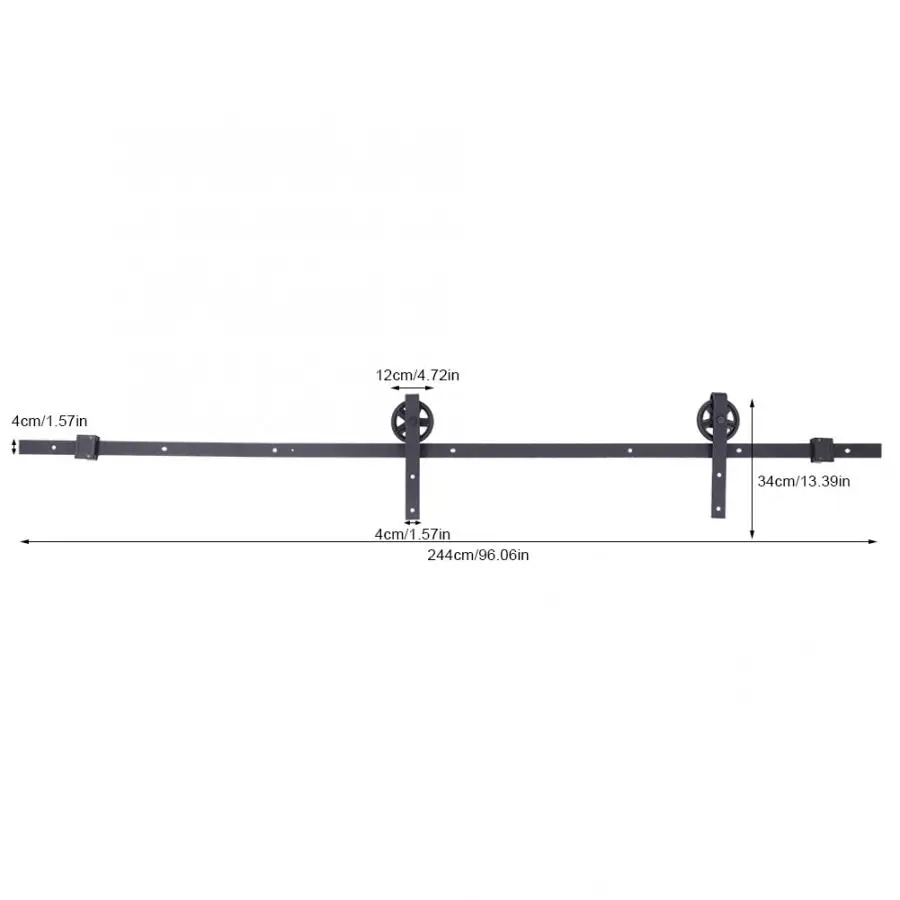 8FT оборудование для раздвижной двери сарая комплект рельсовой направляющей
