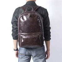 large capacity mens simple first layer cowhide backpack retro womens genuine leather burst crack backpack daily unisex bag