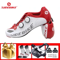 sidebike carbon bicycle riding shoes self locking breathable cycling sneakers add spd sl pedals outdoor ultra light road bike