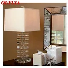 Креативный Хрустальный Настольный светильник OUFULA, настольная лампа, современный светодиодный светильник для украшения дома, кровати, комнаты