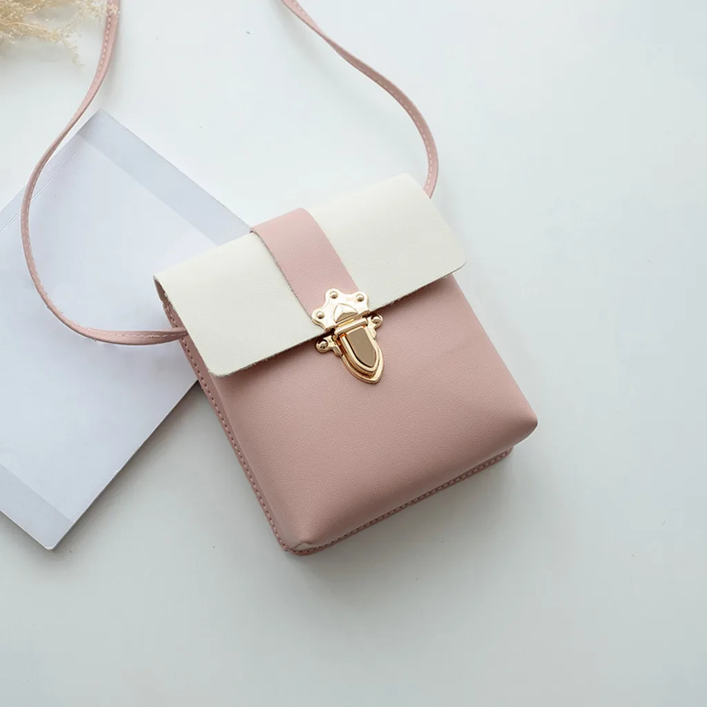 

Fashion shoulder bag women Plug Lock Hit Color leather shoulder bag Messenger Bag Coin Bag