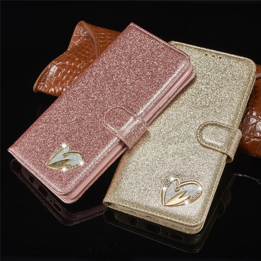 Чехол Love Jewell для samsung Galaxy A50 A40 A70 A20E Блестящий блестящий кожаный флип-чехол для samsung A 50 70 40 20E чехол для телефона