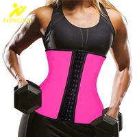 ningmi s 6xl slimming waist trainer women rubber latex corset modeling belt shapewear body shaper wasit cincher strap plus size