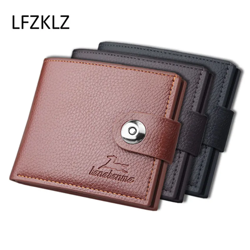 LFZKLZ 2020 new wallet Men's New Fashion mini short Leather Wallet Clip Card Holder Multi-layer Folder Coin Purse clutch bag | Багаж и