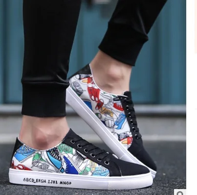 

2019 Top quality arrival plimsolls canvas shoes men breathable Fashion patchwork men Shoes lace-up platform casual Shoes39-44888