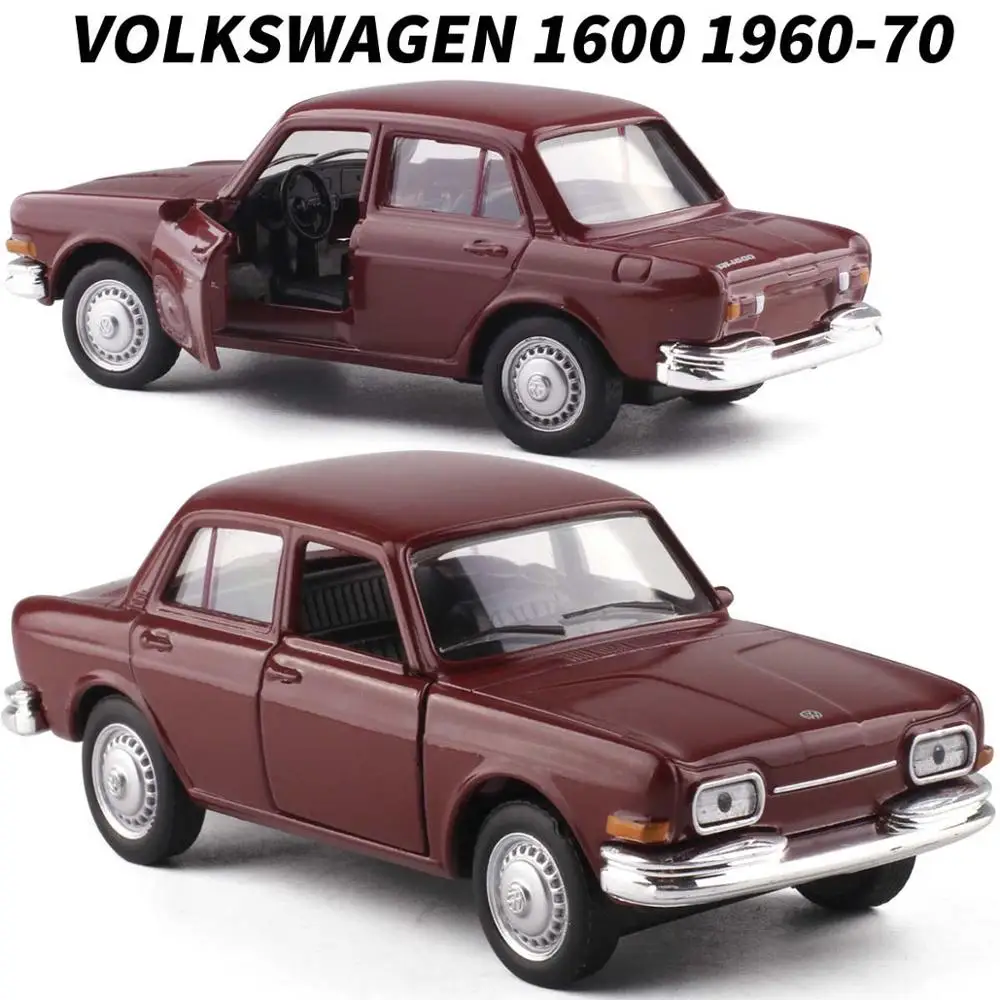 1 VW 1600 1960 1:38 Масштаб классический автомобиль Chevrolet/VW/Alfa/Ford металлическая модель автомобиля литая игрушка модель для мальчика Коллекция игрушек Детский подарок - Цвет: 1 VW 1600 1960