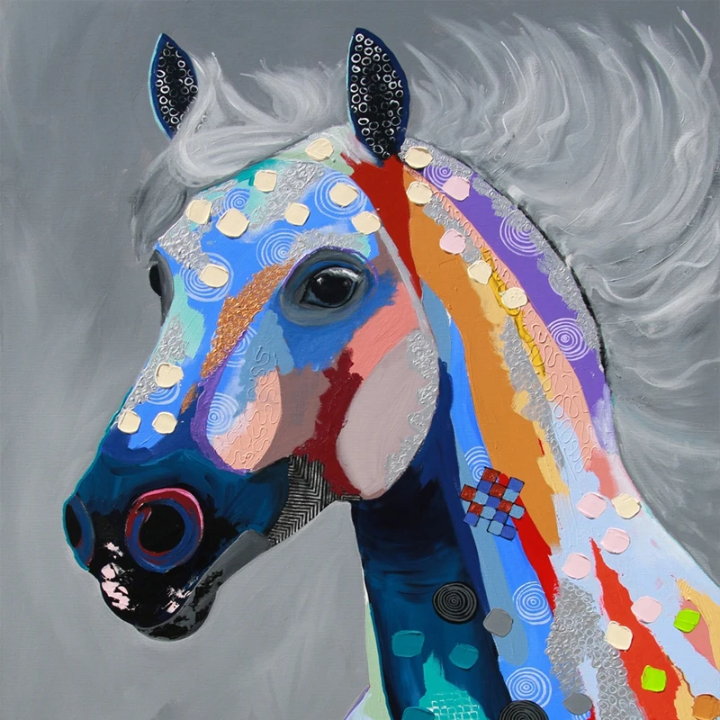 OUCAG Graffiti Art Animal Canvas Painting Horse Giraffe Poster and Prints Decorative Picture Graphic Artwork for Bedding Room | Дом и сад