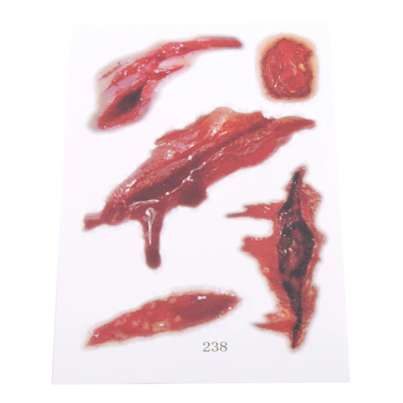 Тату наклейка водостойкая на Хэллоуин с ранами|Временные тату| |