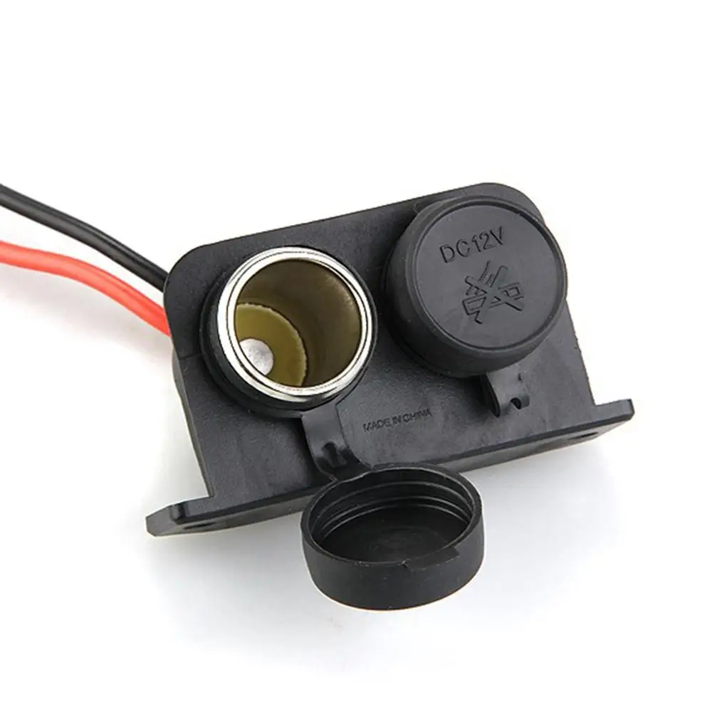 

2 Way Waterproof Motorbike Cigarette Lighter Power Adapter Socket 12V Black C826