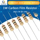 Набор карбоновых пленочных резисторов 0R-22M 5% Допуск 68R 91R 110R 120R 150R 180R 430R 620R 1K 1,5 K 2 Ом, сопротивление электроники, 20 шт.