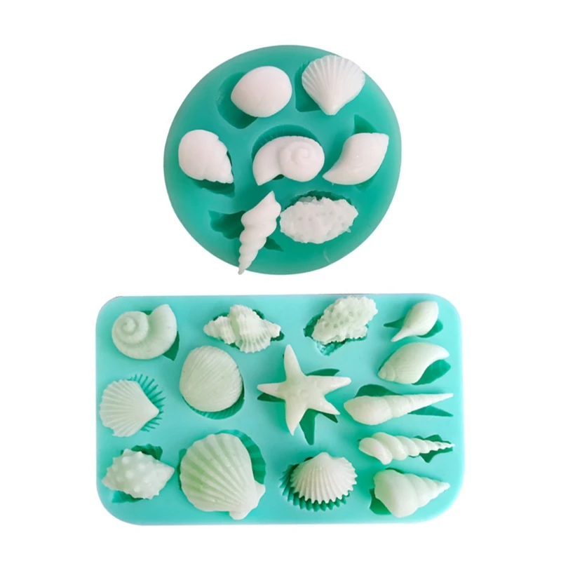 Силиконовая форма для торта ракушки морские звезды рыбы под морем Стиль H|Формы