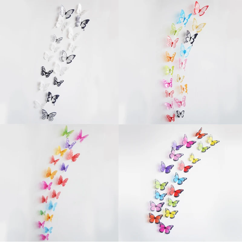 

18Pcs/Set Butterfly Wall Stickers Home Decoration Colorful 3D Simulation Stickers Wall Decoration Children's Bedroom Decoration