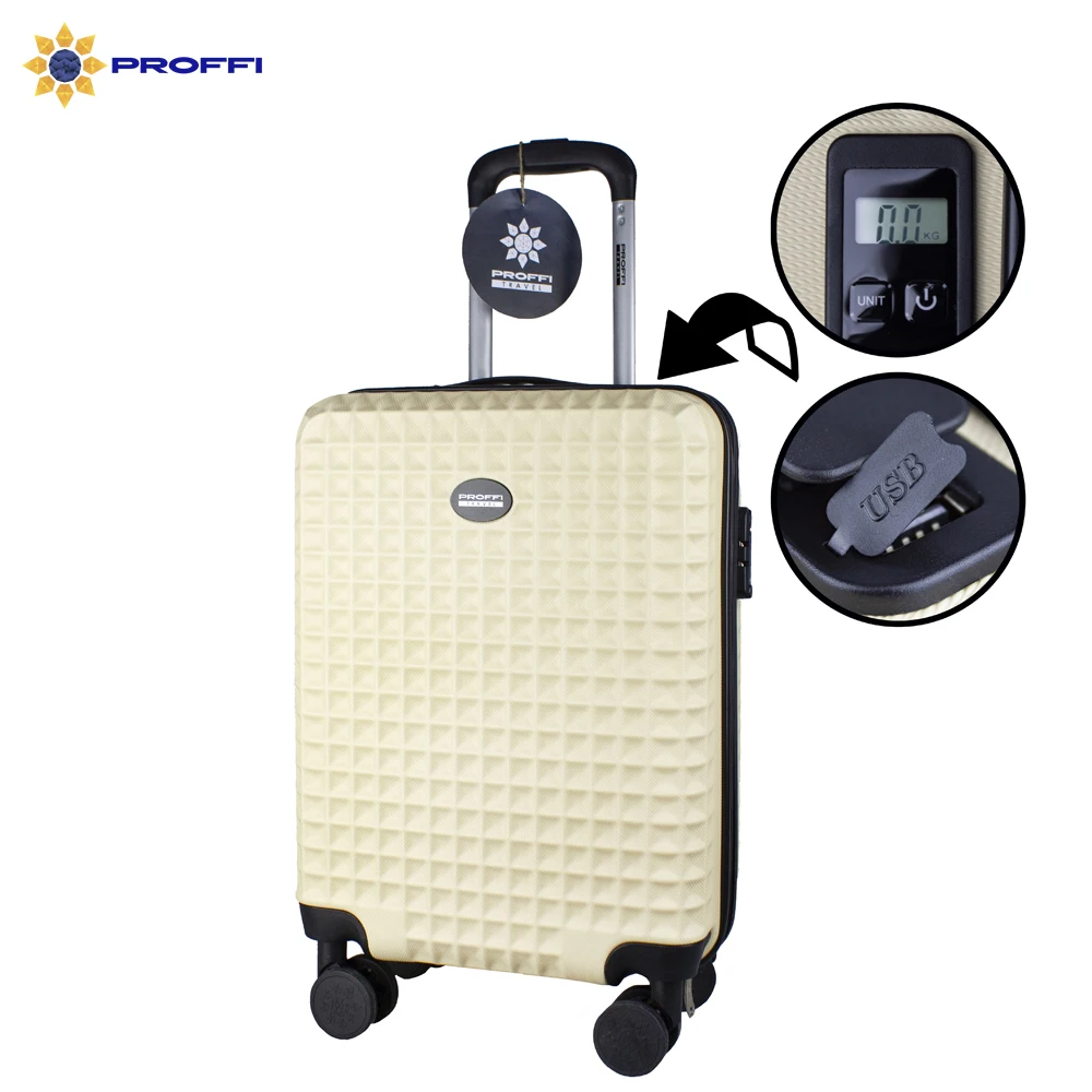 Чемодан на колесиках PROFFI TRAVEL TOUR QUATTRO SMART малый c весами +USB в ручке S | Багаж и сумки