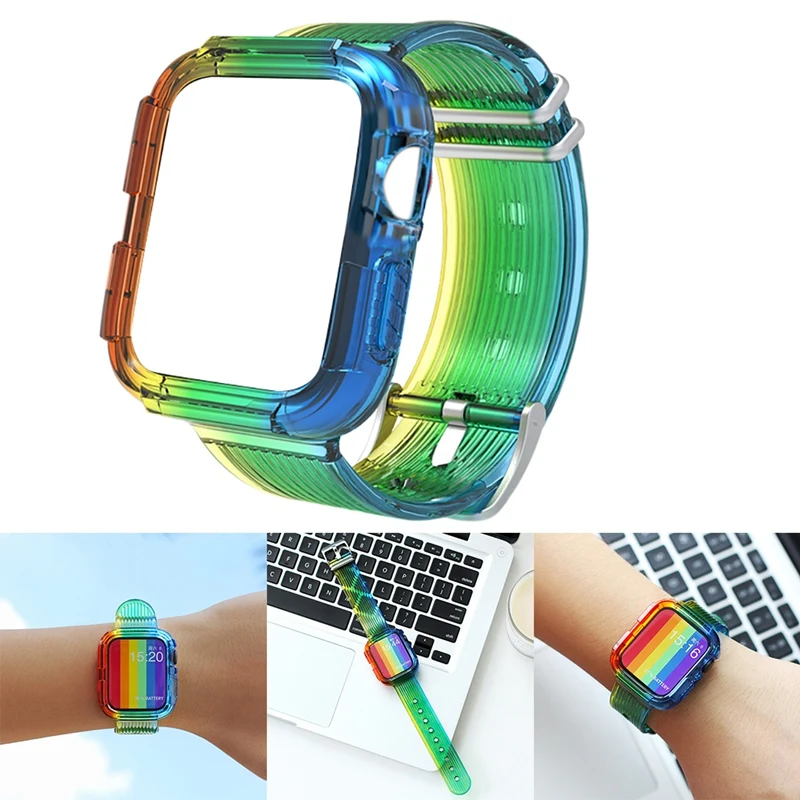 

Силикагель для Apple Watch 6 5 4 3 2 1 SE Iwatch Радужный Браслет