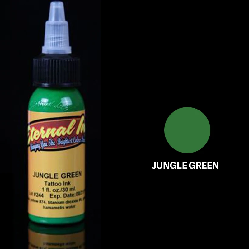 jungle green Макияж Перманентная Татуировка набор чернил пигмент pigmentos цвет татуировки tinta tatuaje чернила для татуировки encre tatouage динамические чернила - Color: jungle green