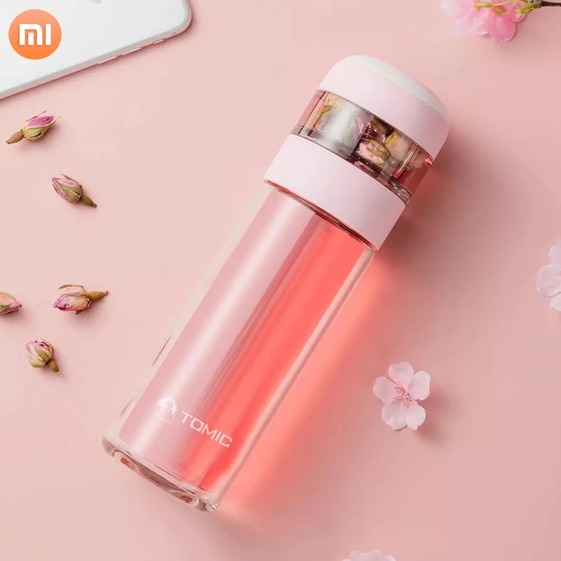 

Xiaomi Temei резная чашка с одной кнопкой разделение чая стекло 260lm Двухслойное изолированное стекло взрывозащищенный портативный