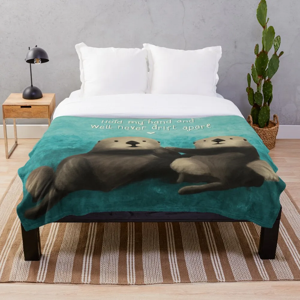 

Sea Otters in Love Throw Blanket Bedspread Soft Throw Bed Sofa Cover For Kids Child Girls Boys Christmas Xmas Gift