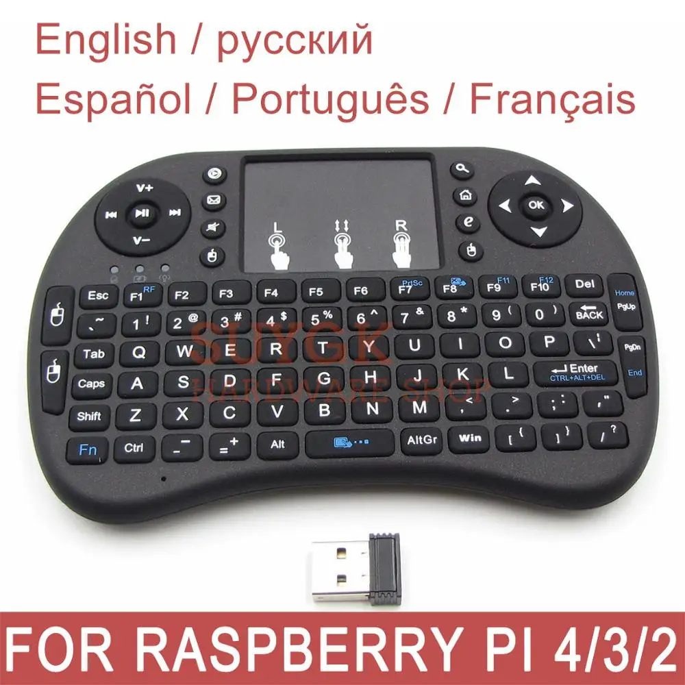 Raspberry PI 4 Модель B мини беспроводная клавиатура 2,4G сенсорный коврик Fly Air mouse из Raspberry PI 3 Model B+ plus Banana pi orange PI