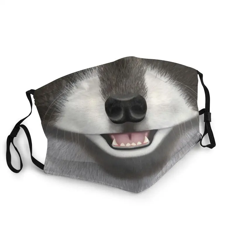 

Cute Raccoon Nose Mouth Face Mask Breathable Unisex Adult Animal Trash Panda Racoon Mask Protection Cover Respirator Muffle