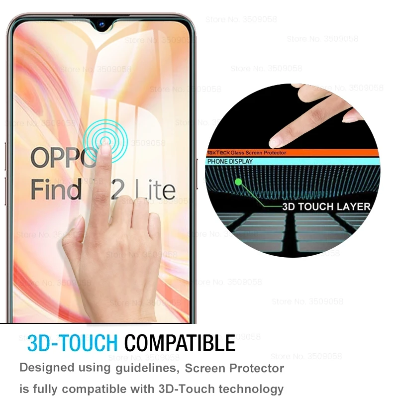 3pcs original protective glass for oppo findx2 lite find x2lite x2 lite x 2 light cph2005 6 4 smartphone screen protector film free global shipping