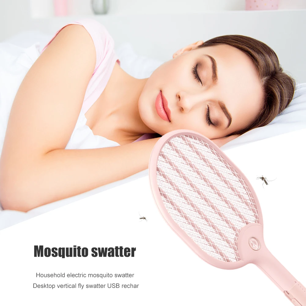 

New 3000V Electric Insect Racket Swatter Zapper USB 1200mAh Rechargeable Mosquito Swatter Kill Fly Bug Zapper Killer Trap