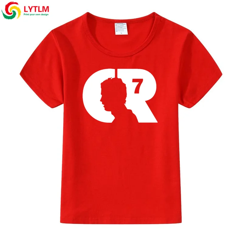 LYTLM Cristiano Ronaldo/футболки для мальчиков-подростков детские топы для девочек, Camiseta, рубашки для девочек детская футболка для девочек, детская одежда - Color: DX LYCRA Red