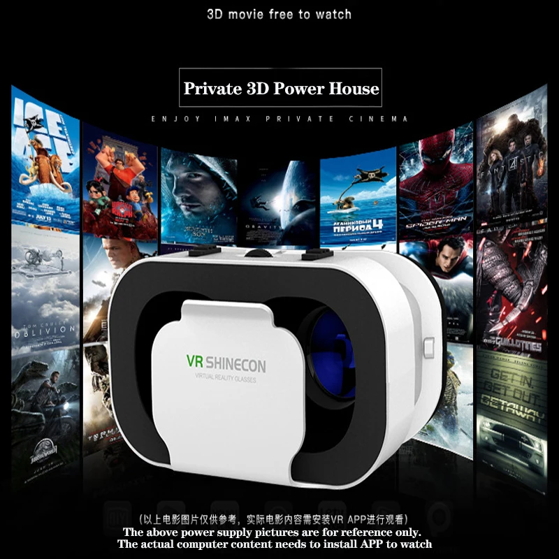 

VR SHINECON VR Glasses Universal Virtual Reality Glasses for Mobile Games 360 HD Movies Compatible with 4.7-6.53'' Smartphone