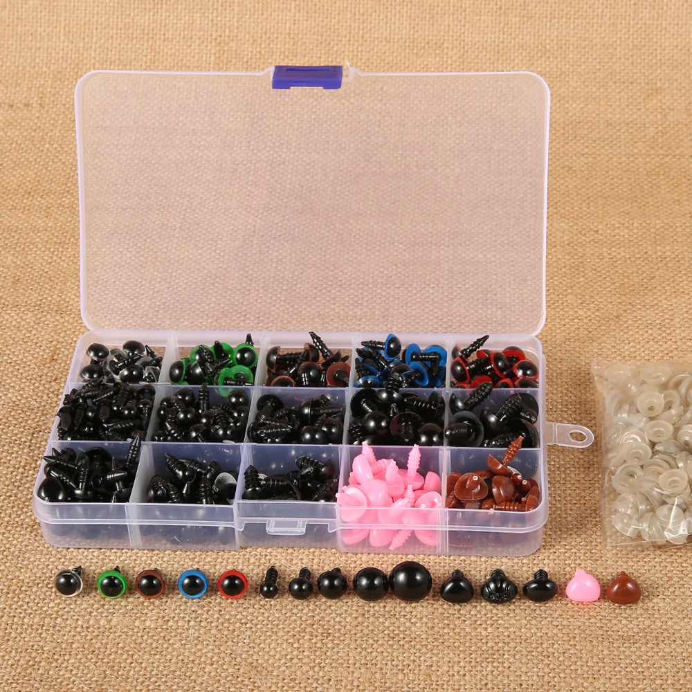 

500Pcs 3-12mm DIY Teddy Bear Eyes Doll Plastic Plush Safety Eyes Accessories Round Black Eyes for Dolls Making Doll Toys