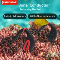 kingstar q1 bone conduction headphone built in memory 8g ipx8 waterproof mp3 music player swimming earphone 15 days standby
