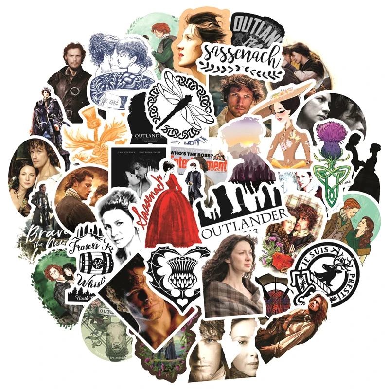 Pegatinas cl&aacute;sicas de la serie de TV Outlander para motocicletas, vasos de agua, muebles, juguetes para ni&ntilde;os, caja de equipaje, 10/30/50 unids/paquete-0