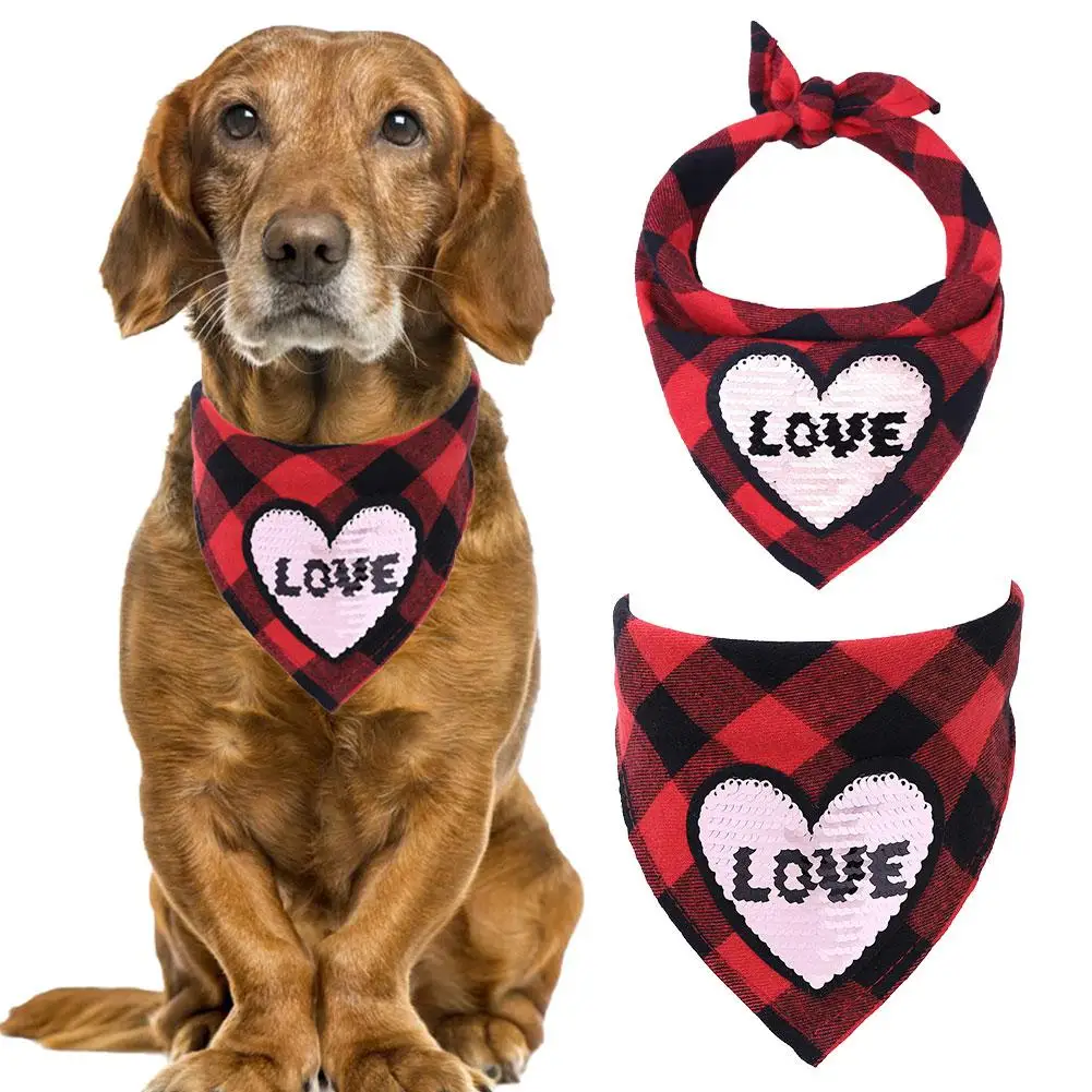 День Святого Валентина Рождество Собака Бандана Pet треугольные нагрудники кошка