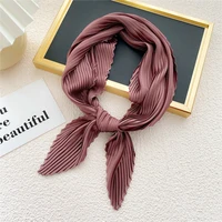 large size scarf pleated crinkle womens hijab wrinkle shawl scarves women satin scarf neckerchief square skinny hair tie band