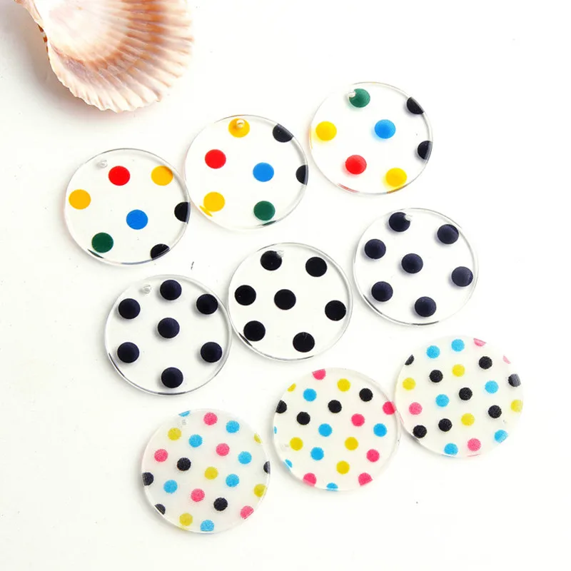 Ретро Геометрические круглые цветные волнистые точки листы акриловые