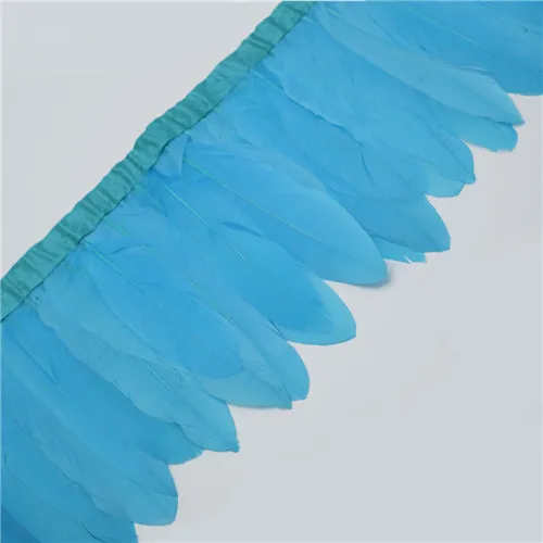 light blue 1 ярд 15-18 см идеальное Натуральное перо гусиное перо с отделкой из пушистых перьев Лента утиное перо Плюм бахрома платье/юбка/костюм сделай сам - Цвет: light blue