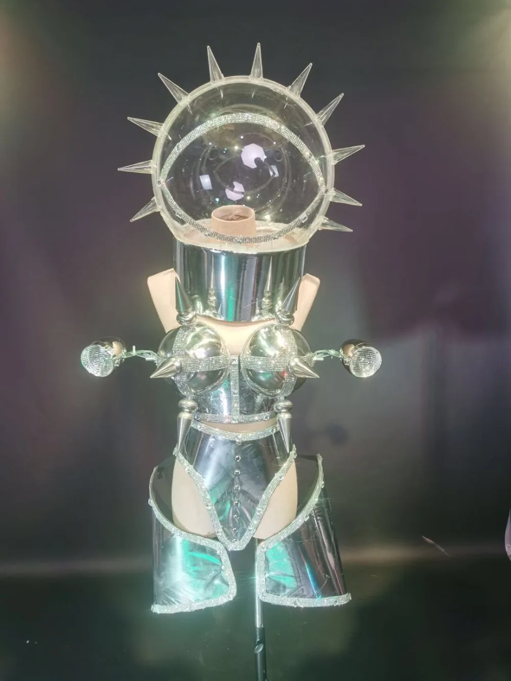 Технологическая тема костюм будущего светодиодный свет вечеринка космический