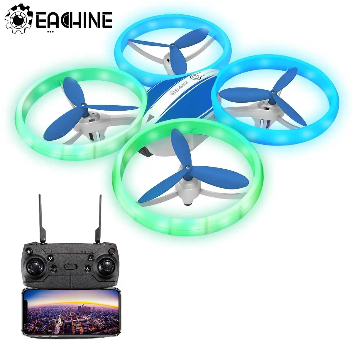 Eachine E65HW Дрон Радиоуправляемый квадрокоптер вертолет WIFI FPV с Profesional 1080P HD камера
