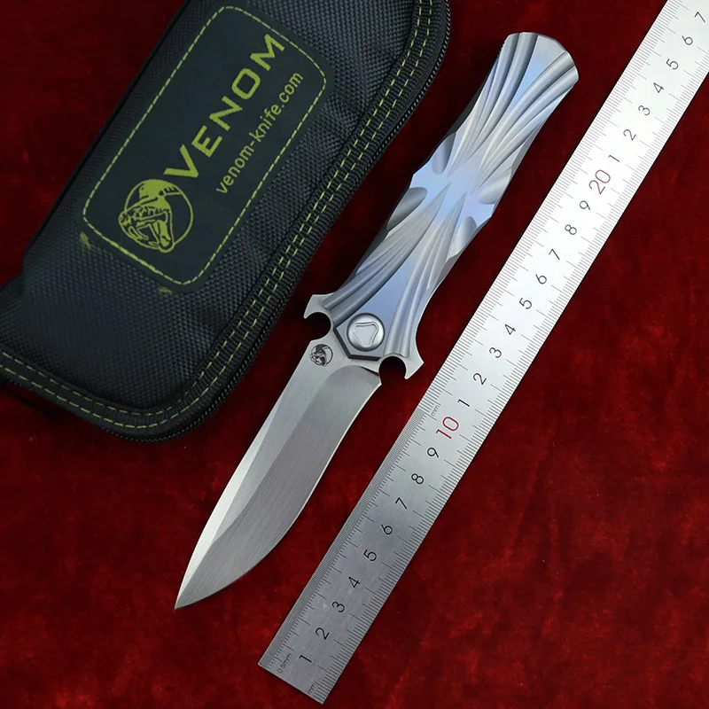 

VENOM Kevin John T series M390 Titanium Flipper folding knife tactical Survival Knives Camping camping knives EDC tools