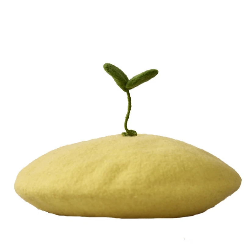 Ручная приманка Симпатичные повороты зеленый художник идет шапка берет Джокер